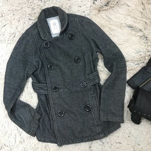 Roxy Grey Pea Coat Style Sweater Coat